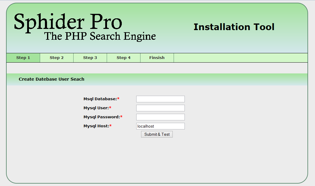 Sphider Pro instalation image 1