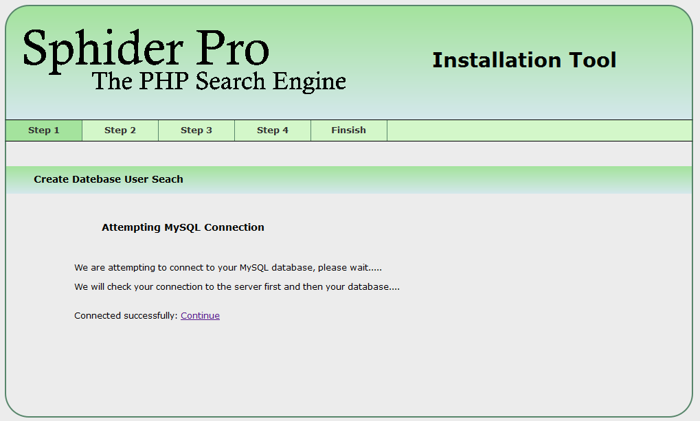 Sphider Pro instalation image 2