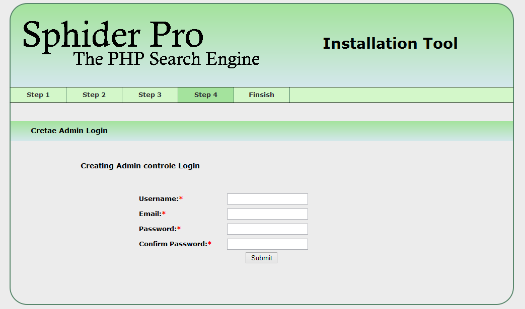 Sphider Pro instalation image 4